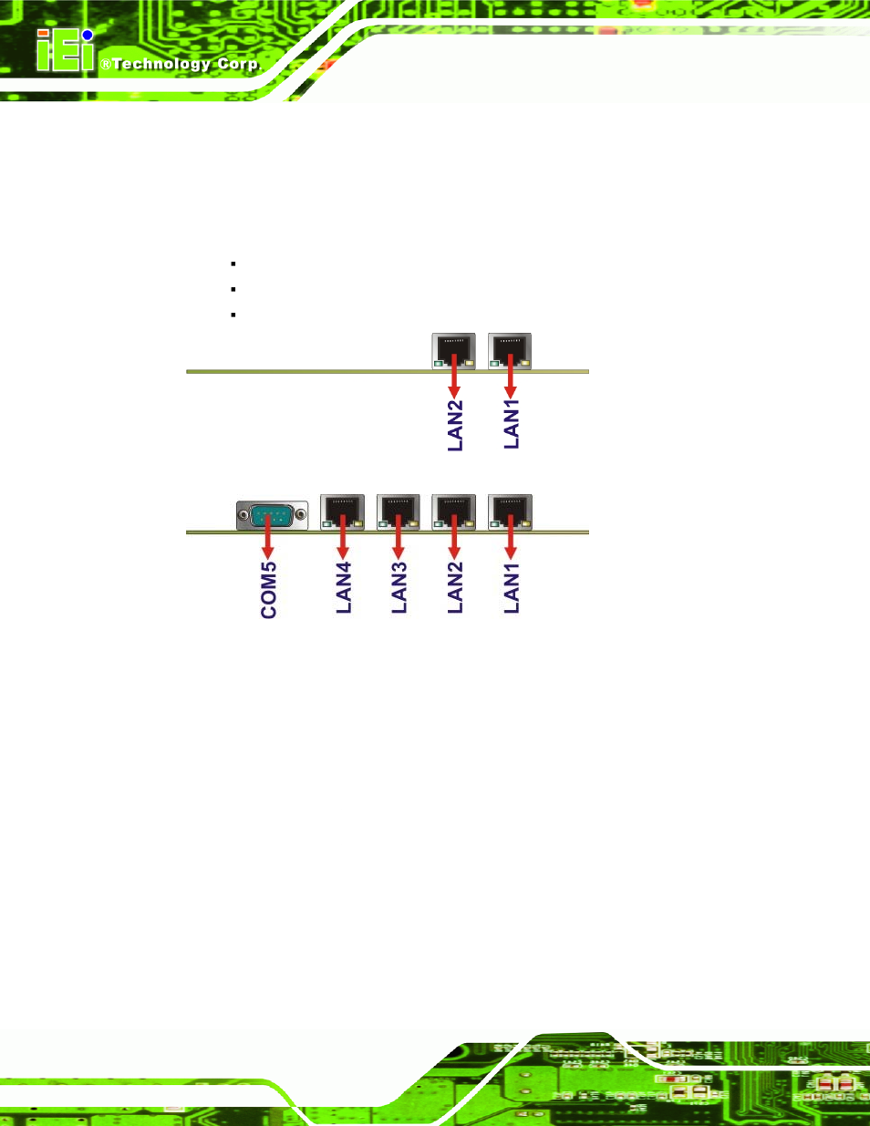 3 external peripheral interface connector panel, 1 ethernet connector, Xternal | Eripheral, Nterface, Onnector, Anel | IEI Integration NOVA-PV-D4251_D5251 v1.01 User Manual | Page 72 / 179