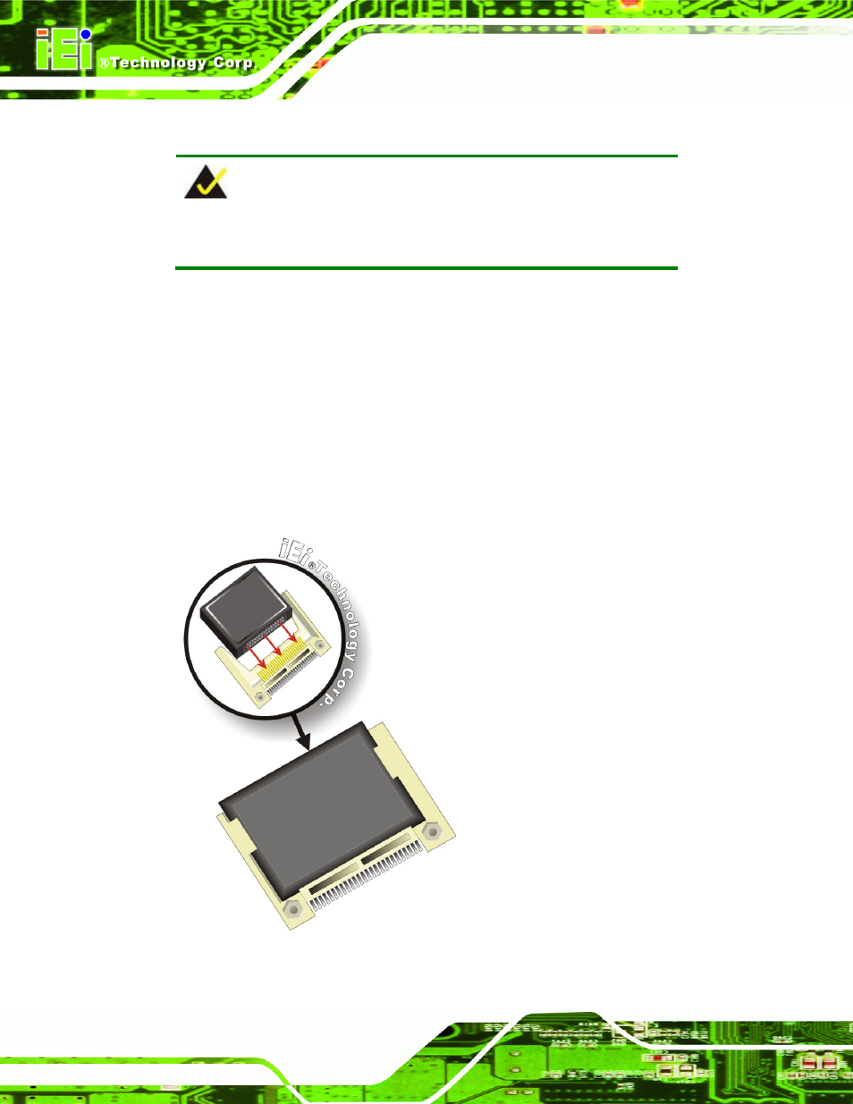 4 compactflash® installation, Ompact, Lash | Nstallation, Figure 4-2: compactflash® card installation | IEI Integration NOVA-PV-D4251_D5251 v1.01 User Manual | Page 80 / 179