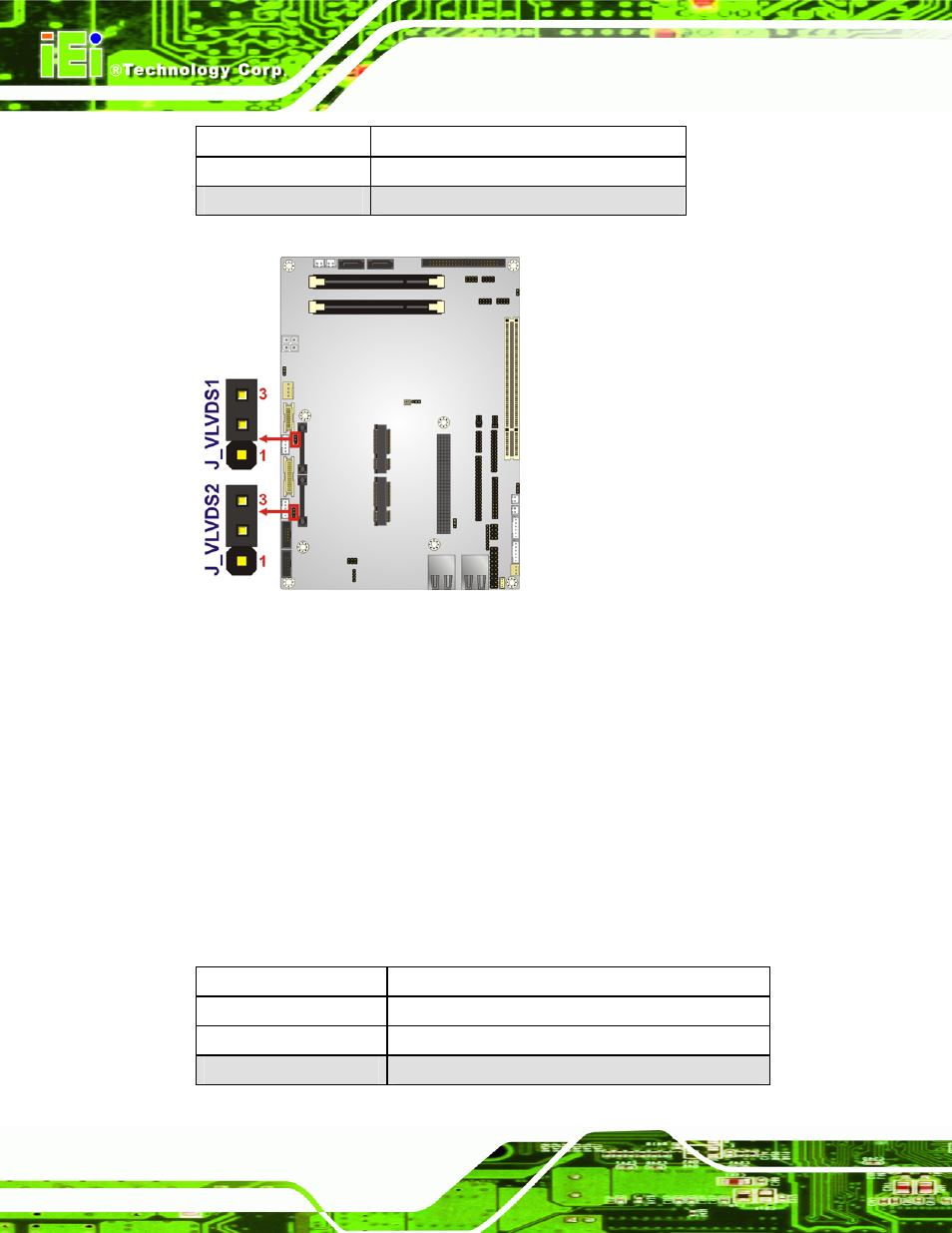 7 lvds panel resolution select, Table 4-7: lvds voltage selection jumper settings, Able 3-7 | Used for programming the lc4 | IEI Integration NOVA-PV-D4251_D5251 v1.01 User Manual | Page 88 / 179