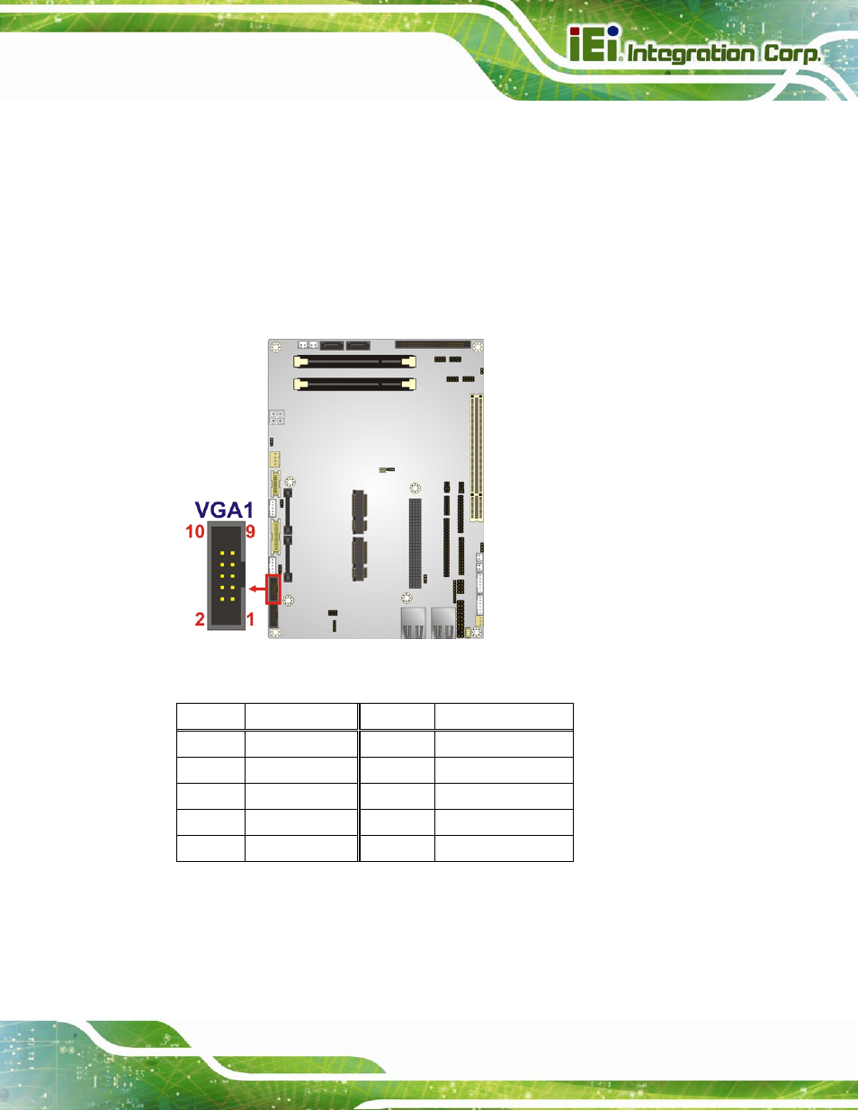 30 vga connector (internal) | IEI Integration NOVA-PV-D4251_D5251 v1.10 User Manual | Page 73 / 194