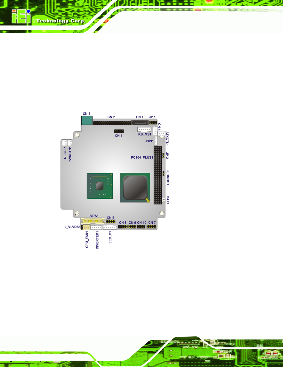 1 peripheral interface connectors, 1 pm-945gse-n270 motherboard layout, Eripheral | Nterface, Onnectors | IEI Integration PM-945GSE User Manual | Page 28 / 122