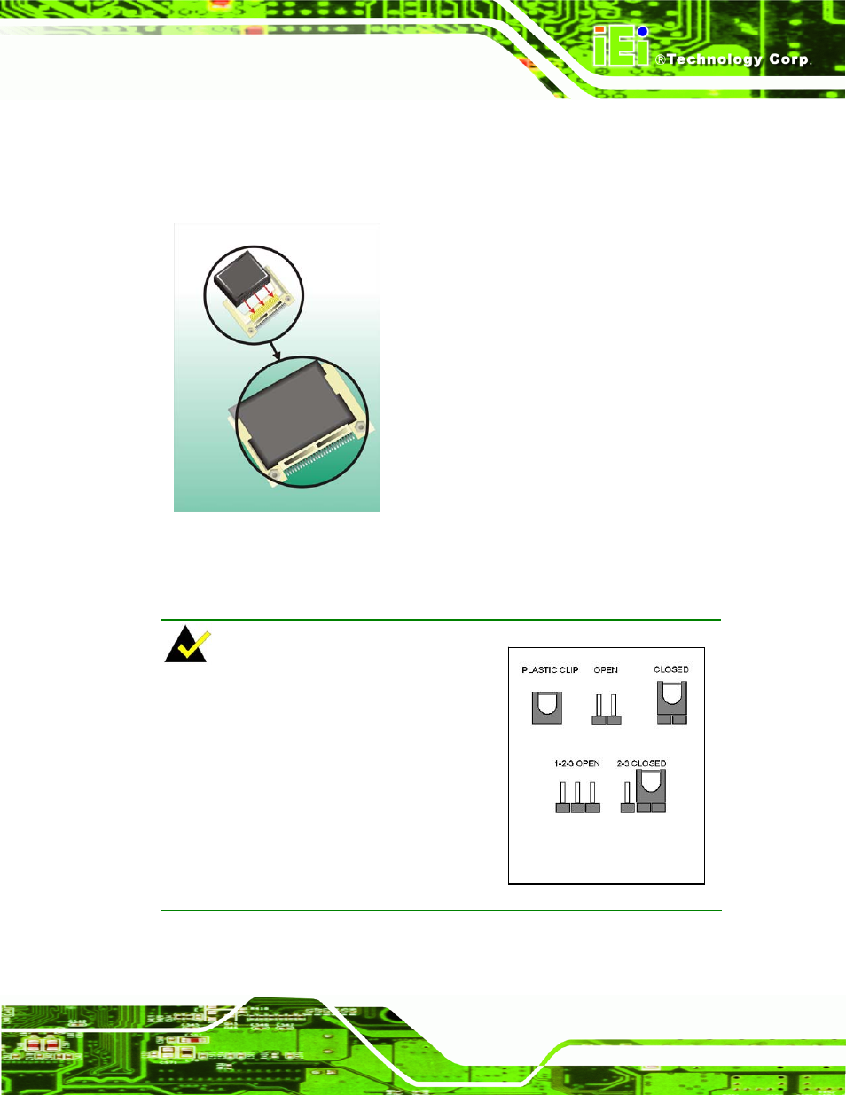 5 jumper settings, Umper, Ettings | Figure 4-1: compactflash® card installation | IEI Integration PM-945GSE User Manual | Page 57 / 122