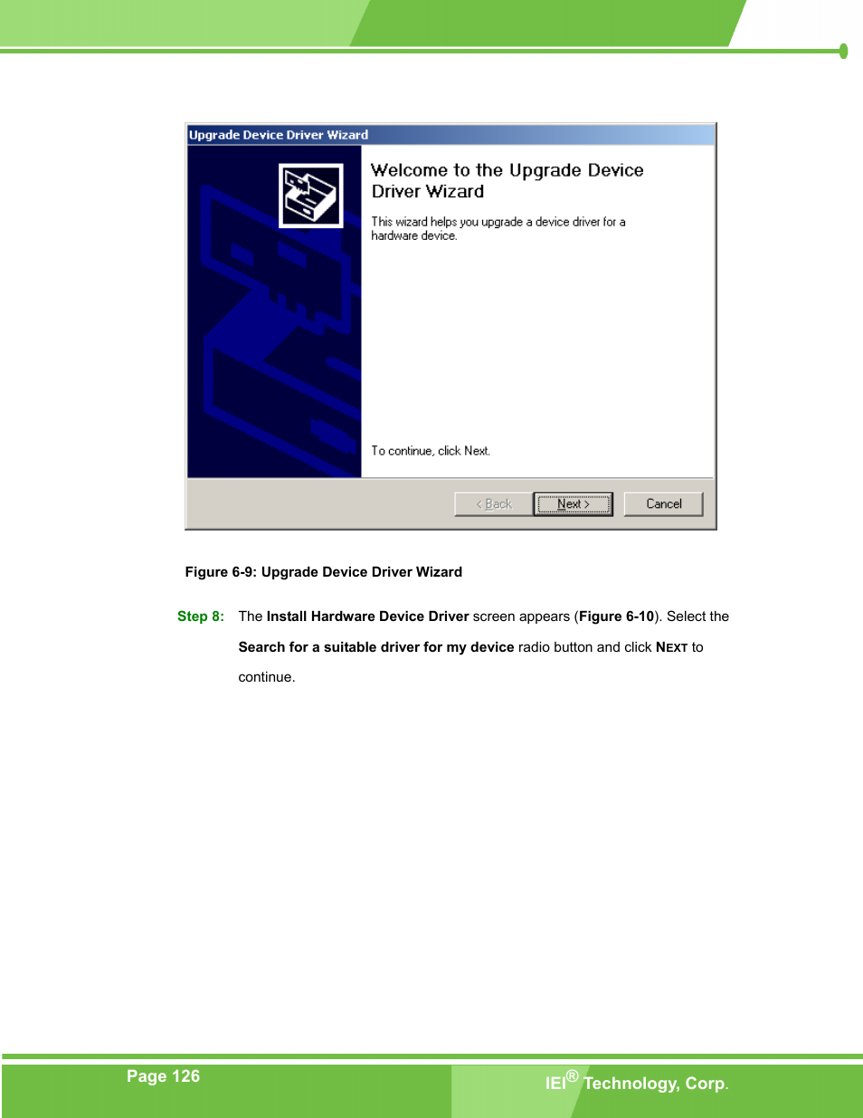 Figure 6-9: upgrade device driver wizard | IEI Integration PM-LX-800 v1.0 User Manual | Page 126 / 147