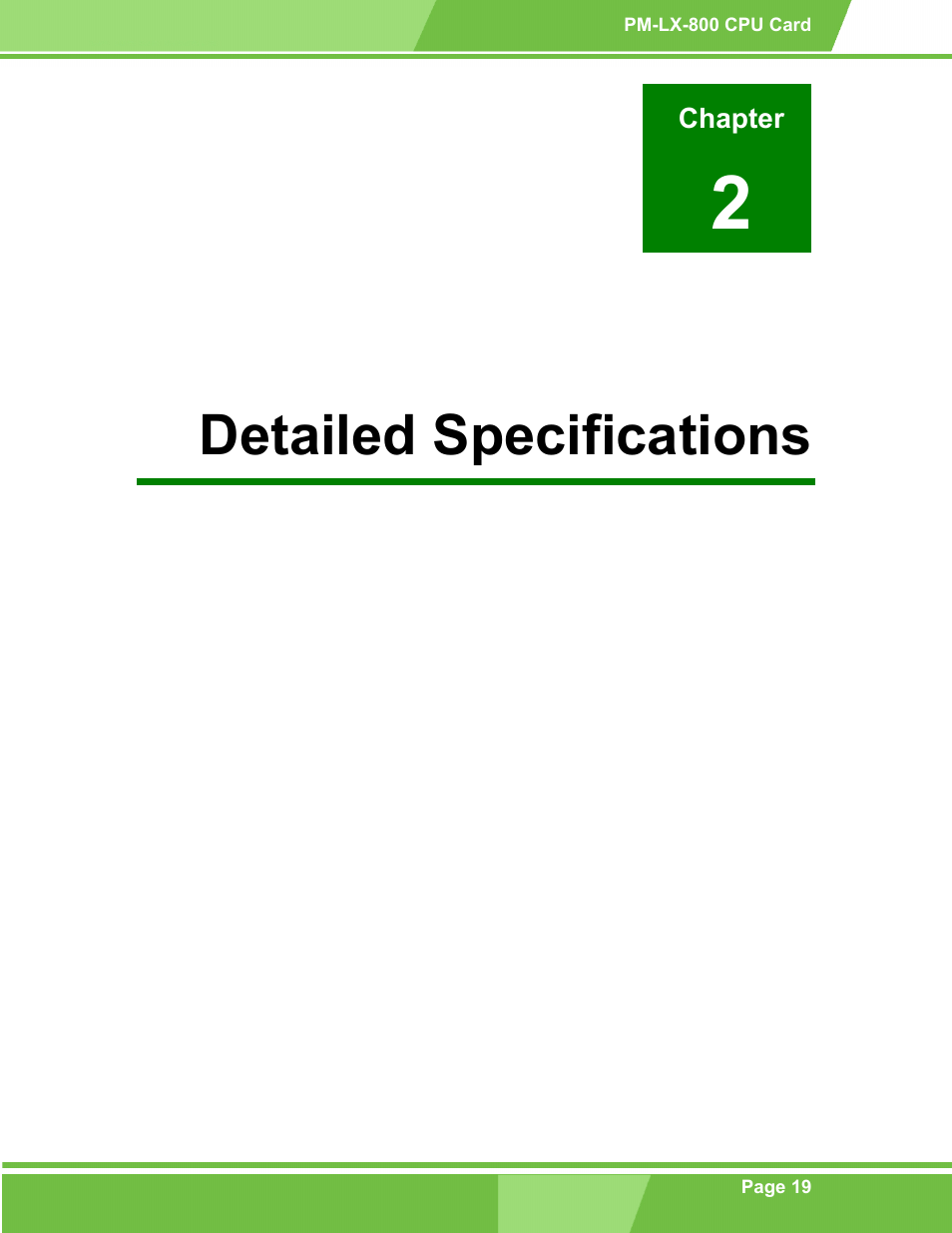 Detailed specifications, Apter 2, 2detailed specifications | IEI Integration PM-LX-800 v1.0 User Manual | Page 19 / 147