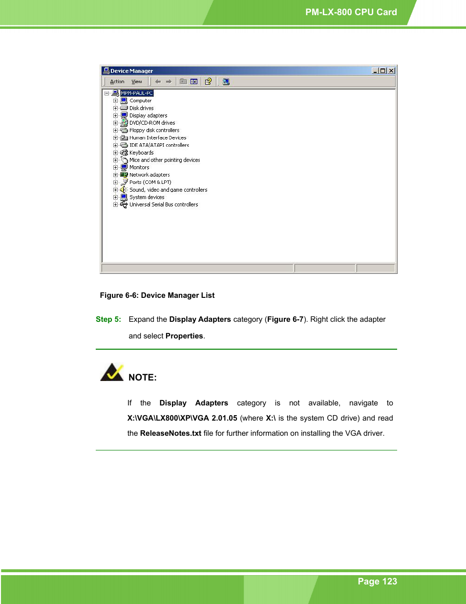 Figure 6-6: device manager list | IEI Integration PM-LX-800 v1.10 User Manual | Page 123 / 147