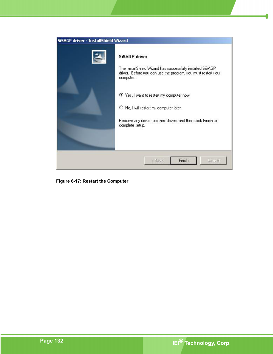 Figure 6-17: restart the computer | IEI Integration PM-LX-800 v1.10 User Manual | Page 132 / 147