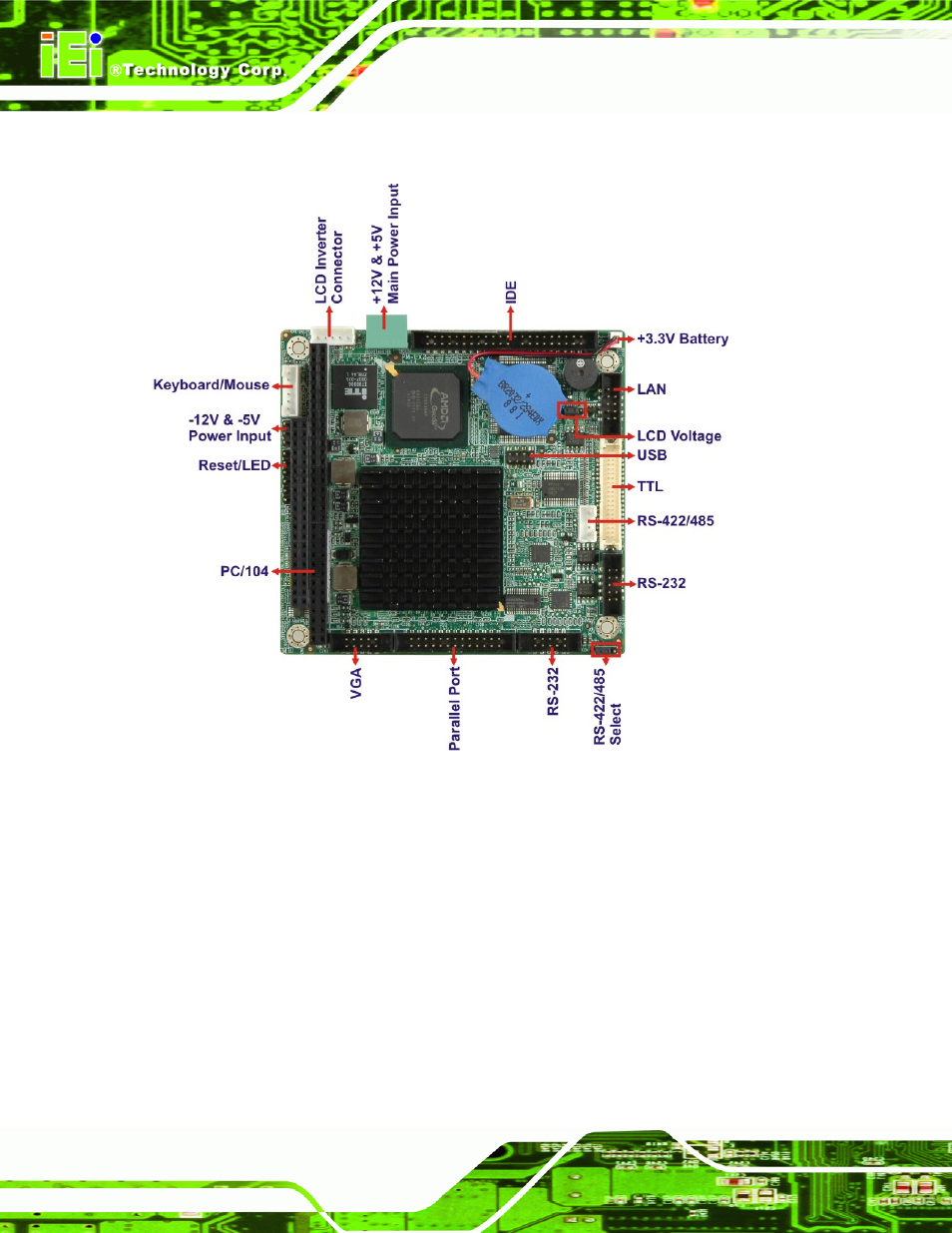 2 pm-lx2-800 motherboard overview, Pm-lx2-800, Otherboard | Verview, Figure 1-2: pm-lx2-800 motherboard overview | IEI Integration PM-LX2-800 User Manual | Page 14 / 123
