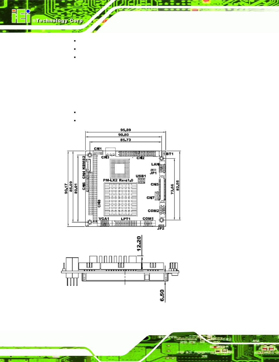 3 dimensions, Imensions, Figure 1-4: pm-lx2-800 dimensions (mm) | IEI Integration PM-LX2-800 User Manual | Page 16 / 123