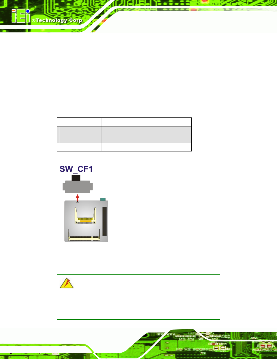 3 compactflash® setup, 4 lvds voltage selection, Figure 4-5: compactflash® setup jumper location | Table 4-4: compactflash® setup jumper settings | IEI Integration PM-PV-N4551_D5251 User Manual | Page 56 / 141