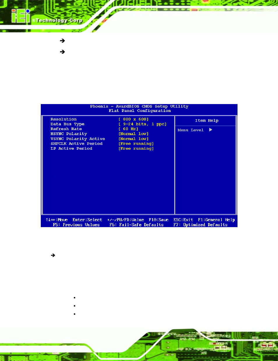 1 flat panel configuration, Bios menu 5: flat panel configuration | IEI Integration WAFER-LX v1.22 User Manual | Page 114 / 227