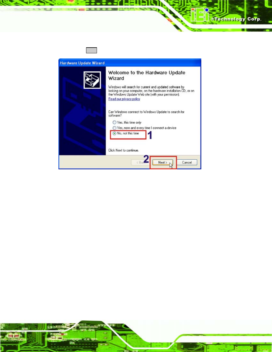 Figure 8-19: hardware update wizard | IEI Integration WAFER-LX v1.22 User Manual | Page 167 / 227