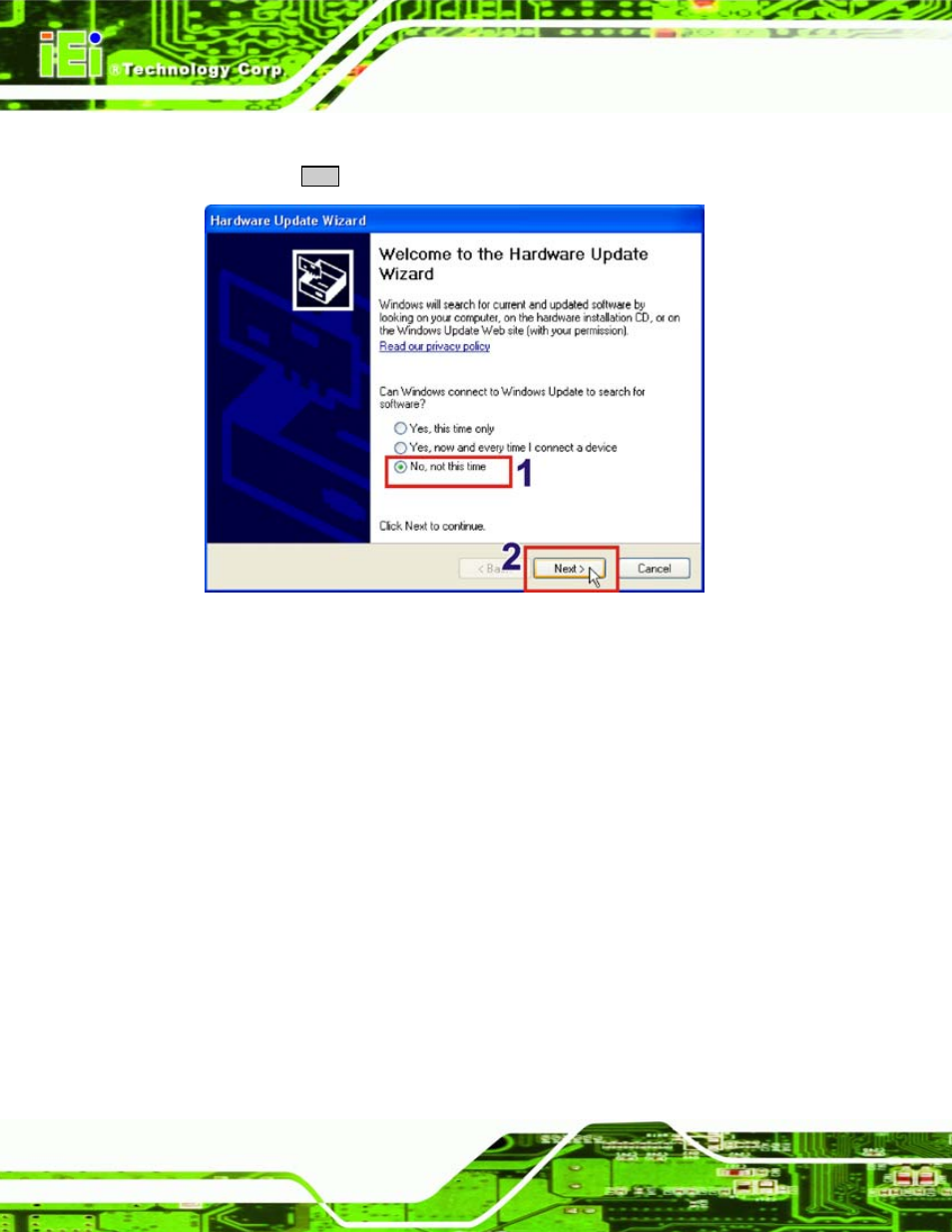 Figure 8-32: hardware update wizard | IEI Integration WAFER-LX v1.22 User Manual | Page 176 / 227