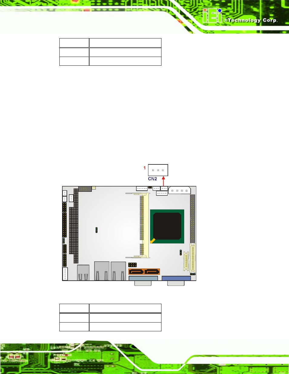 2 atx power connector, Figure 4-4: atx power connector location, Table 4-4: at power connector pinouts | Wafer-lx motherboard page 33 | IEI Integration WAFER-LX v1.22 User Manual | Page 51 / 227