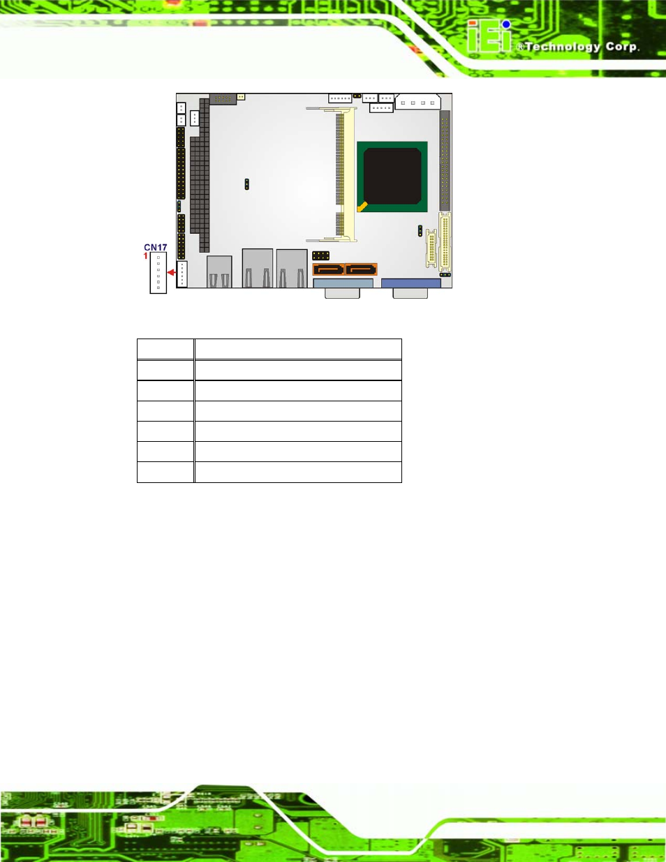 13 led connector, Figure 4-14: keyboard/mouse connector location, Table 4-15: keyboard/mouse connector pinouts | Wafer-lx motherboard page 45 | IEI Integration WAFER-LX v1.22 User Manual | Page 63 / 227