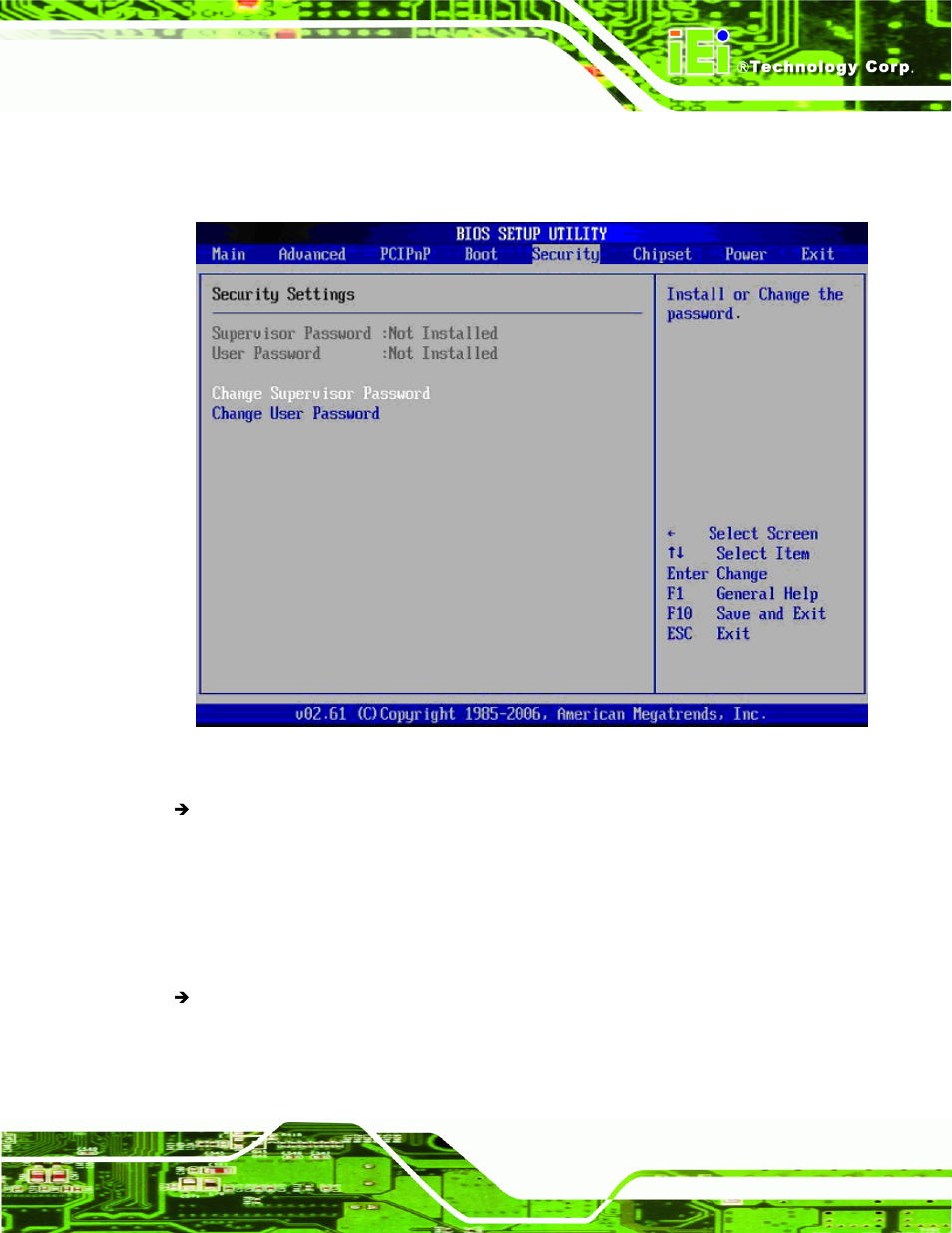 6 security | IEI Integration WAFER-945GSE v1.04 User Manual | Page 153 / 203