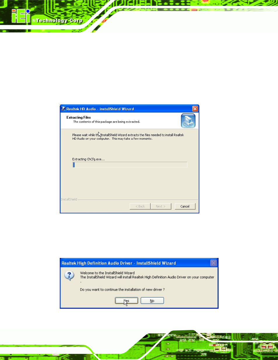 6 audio driver installation, Udio, River | Nstallation | IEI Integration WAFER-945GSE v2.01 User Manual | Page 135 / 182