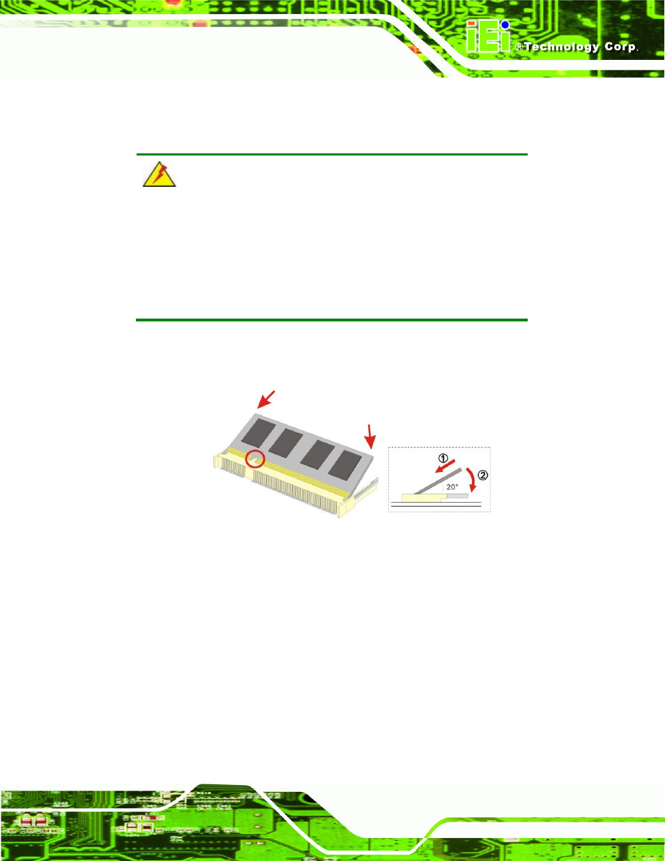 3 so-dimm and cf card installation, 1 so-dimm installation, So-dimm | Nstallation, Figure 4-1: so-dimm installation | IEI Integration WAFER-945GSE v2.01 User Manual | Page 56 / 182