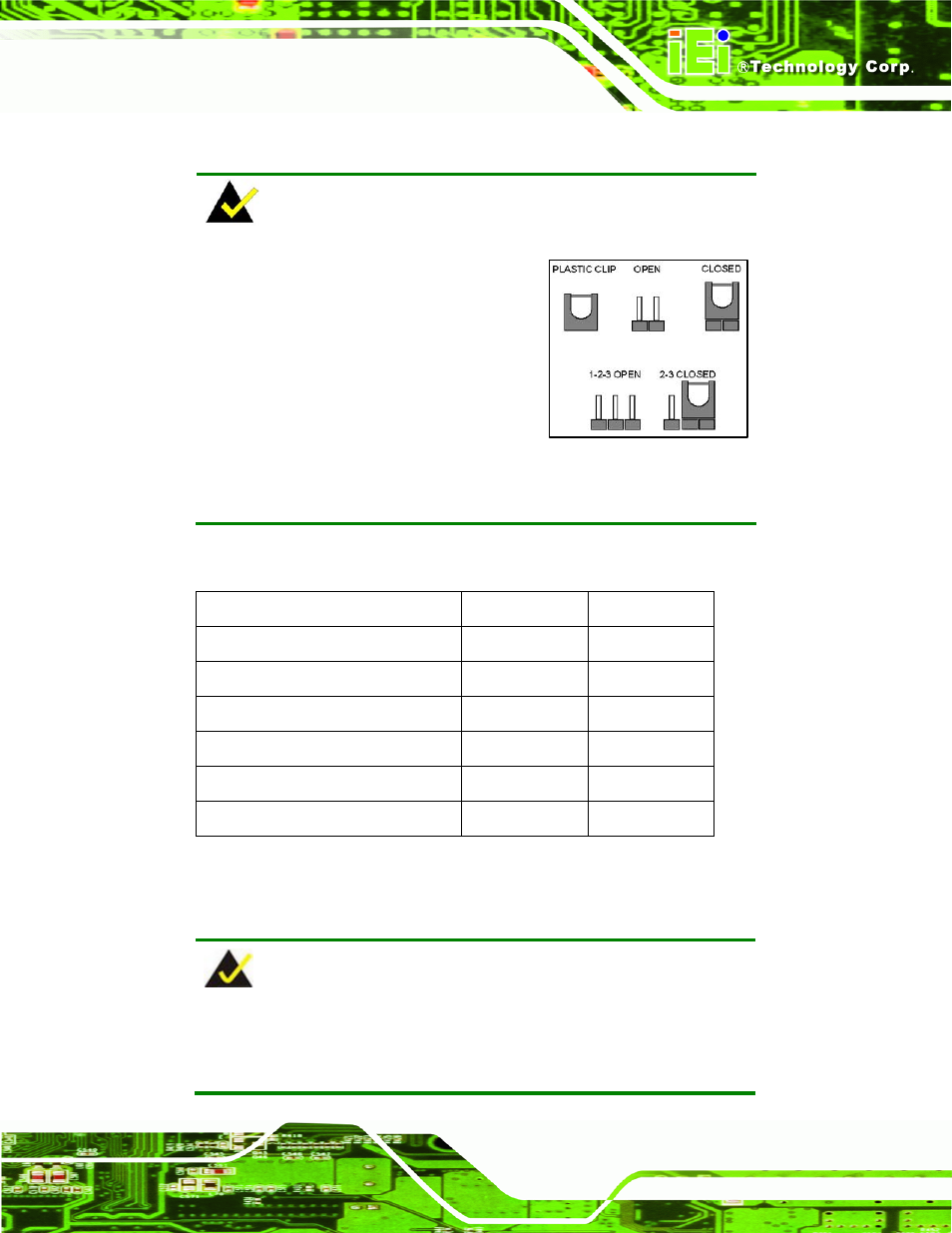 4 jumper settings, 1 at power select jumper, Umper | Ettings, Table 4-1: jumpers | IEI Integration WAFER-945GSE v2.01 User Manual | Page 58 / 182