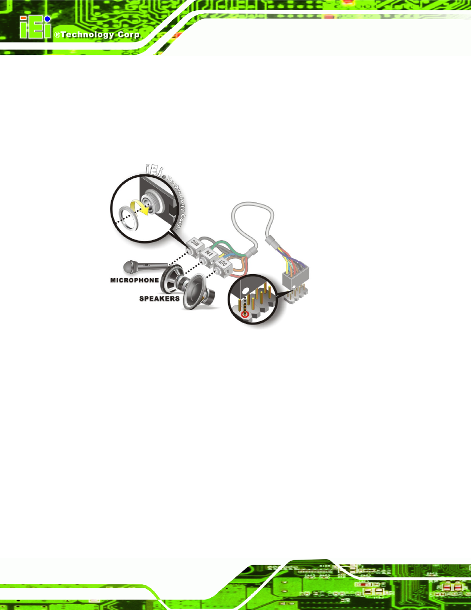 7 usb cable (dual port without bracket) (optional), Figure 4-16: audio kit cable connection | IEI Integration WAFER-945GSE v2.01 User Manual | Page 73 / 182