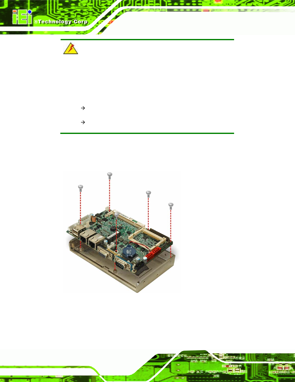 Figure 4-22: heat sink retention screws | IEI Integration WAFER-945GSE v2.01 User Manual | Page 79 / 182