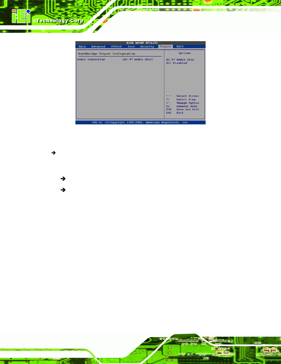 8 exit, Menu 21:southbridge chipset configuration | IEI Integration WAFER-945GSE2 v1.03 User Manual | Page 135 / 204