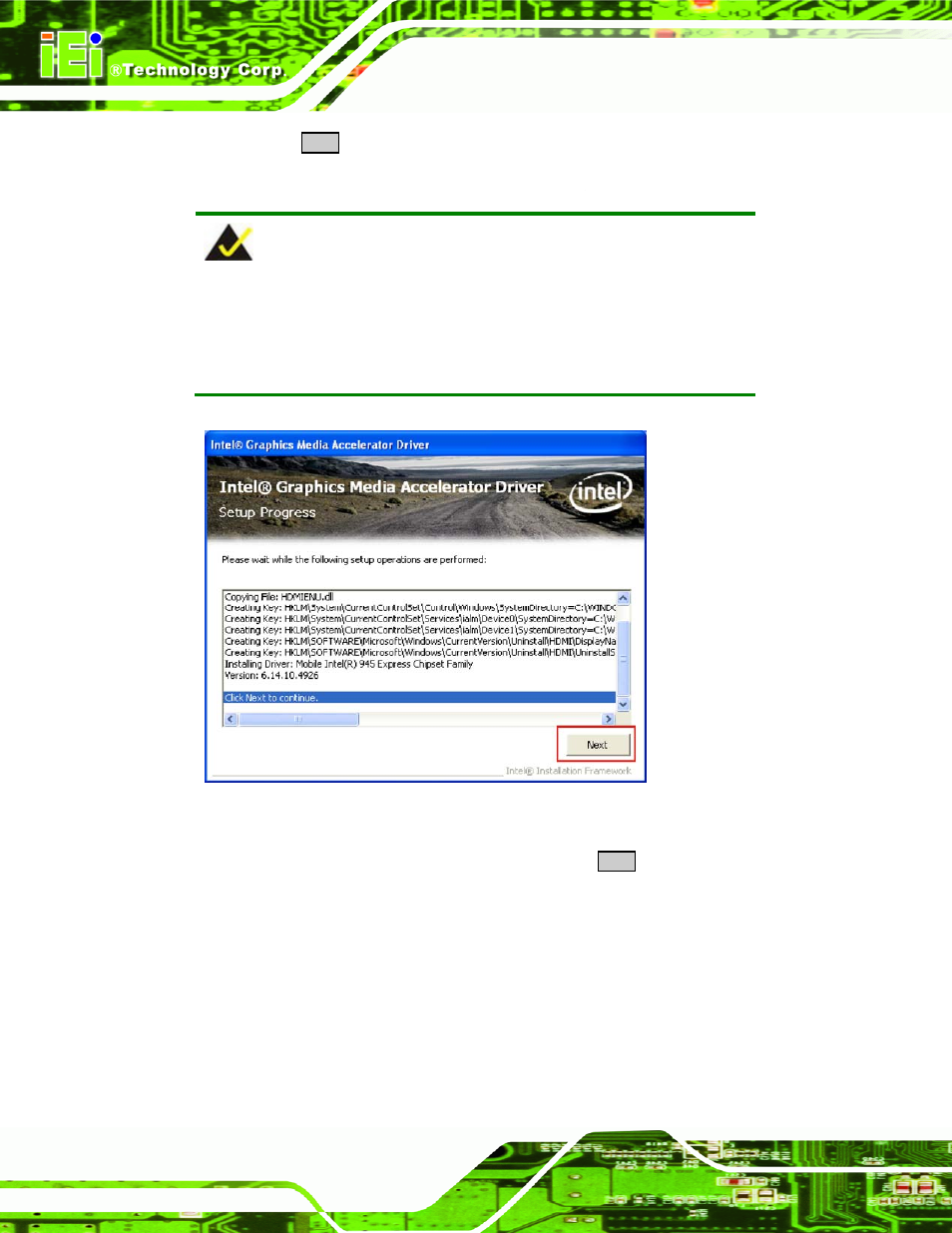 Figure 7-14: vga driver setup operations | IEI Integration WAFER-945GSE2 v1.03 User Manual | Page 147 / 204