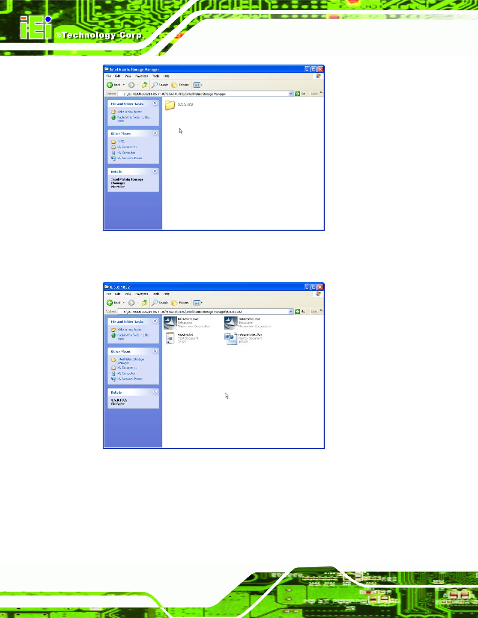 Figure 7-26: sata raid driver installation program, Figure 7-27: sata raid setup program icon | IEI Integration WAFER-945GSE2 v1.03 User Manual | Page 155 / 204