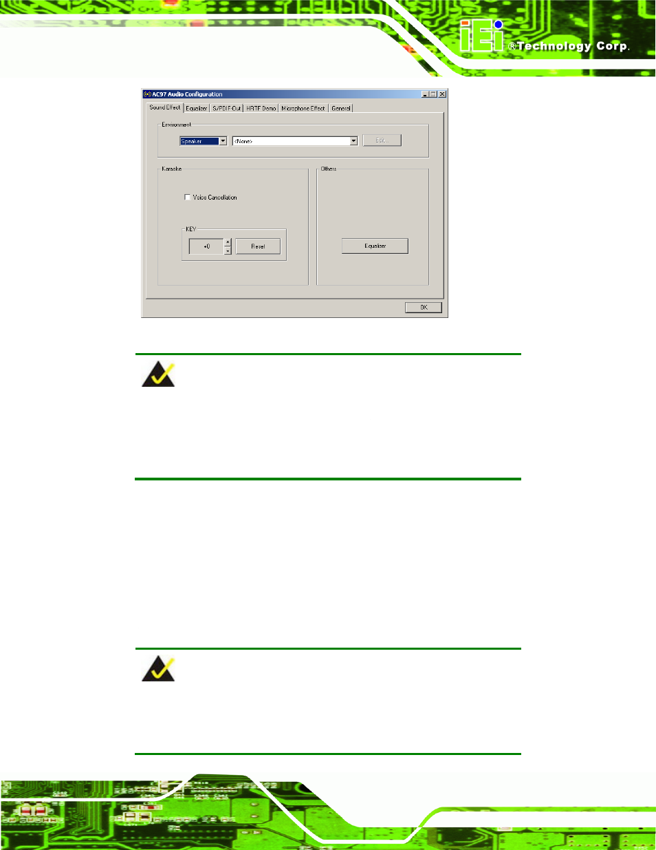 H.2.2 sound effect manager configuration options | IEI Integration WAFER-945GSE2 v1.03 User Manual | Page 196 / 204