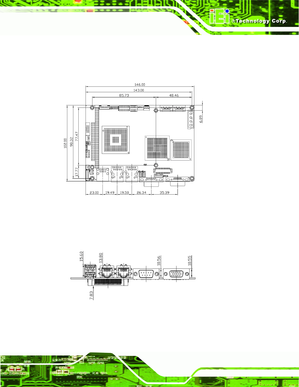 1 dimensions, 1 board dimensions, 2 external interface panel dimensions | Imensions, Figure 2-1: wafer-945gse2 dimensions (mm) | IEI Integration WAFER-945GSE2 v1.03 User Manual | Page 24 / 204