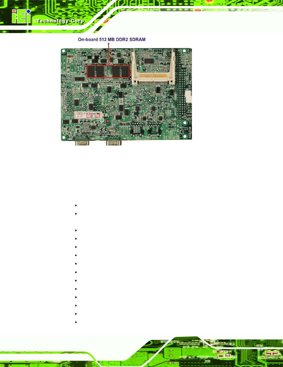 3 intel® 945gse graphics, Figure 2-6: onboard ddr2 sdram | IEI Integration WAFER-945GSE2 v1.03 User Manual | Page 29 / 204