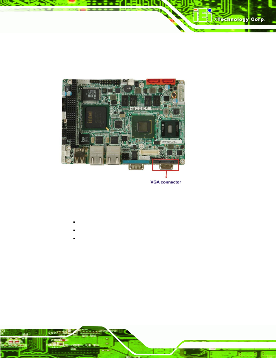 1 analog crt graphics mode, 2 lvds interface, Figure 2-7: vga connector | IEI Integration WAFER-945GSE2 v1.03 User Manual | Page 30 / 204