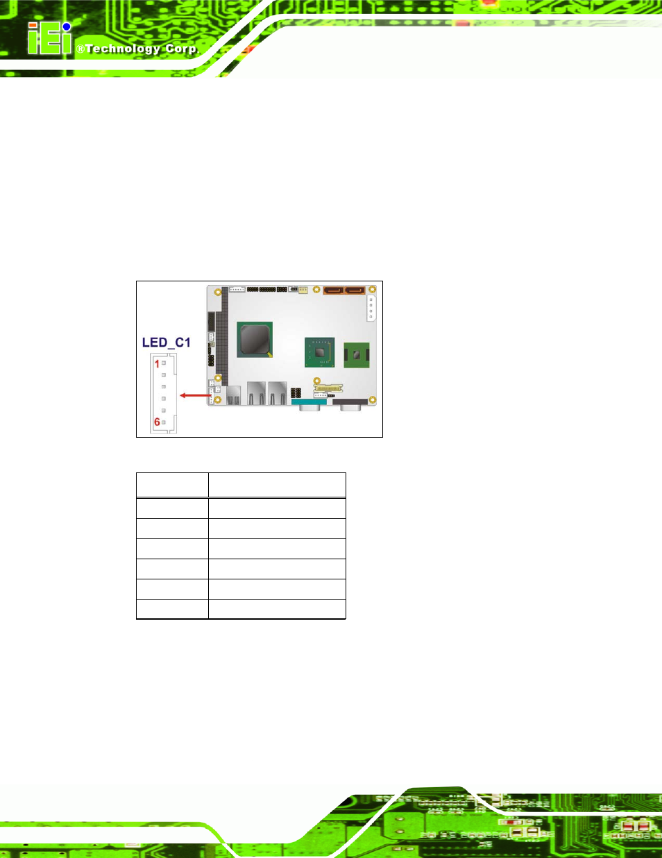 9 led connector, 10 lvds lcd connector, Figure 4-11: led connector locations | Table 4-11: led connector pinouts | IEI Integration WAFER-945GSE2 v1.03 User Manual | Page 61 / 204