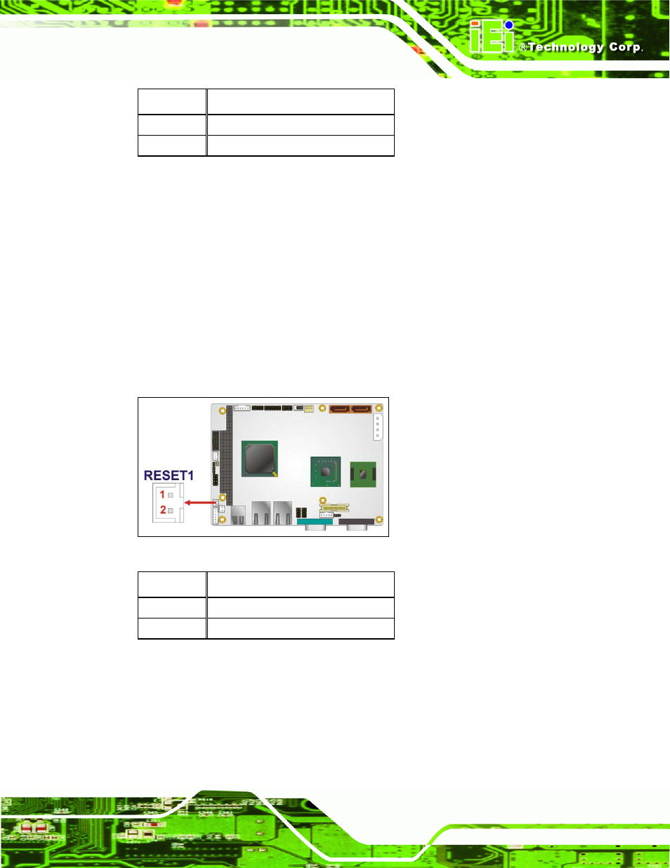 14 reset button connector, Figure 4-16: reset button connector locations, Table 4-16: power button connector pinouts | Table 4-17: reset button connector pinouts, Table 4-2 lists the rear panel conn | IEI Integration WAFER-945GSE2 v1.03 User Manual | Page 66 / 204