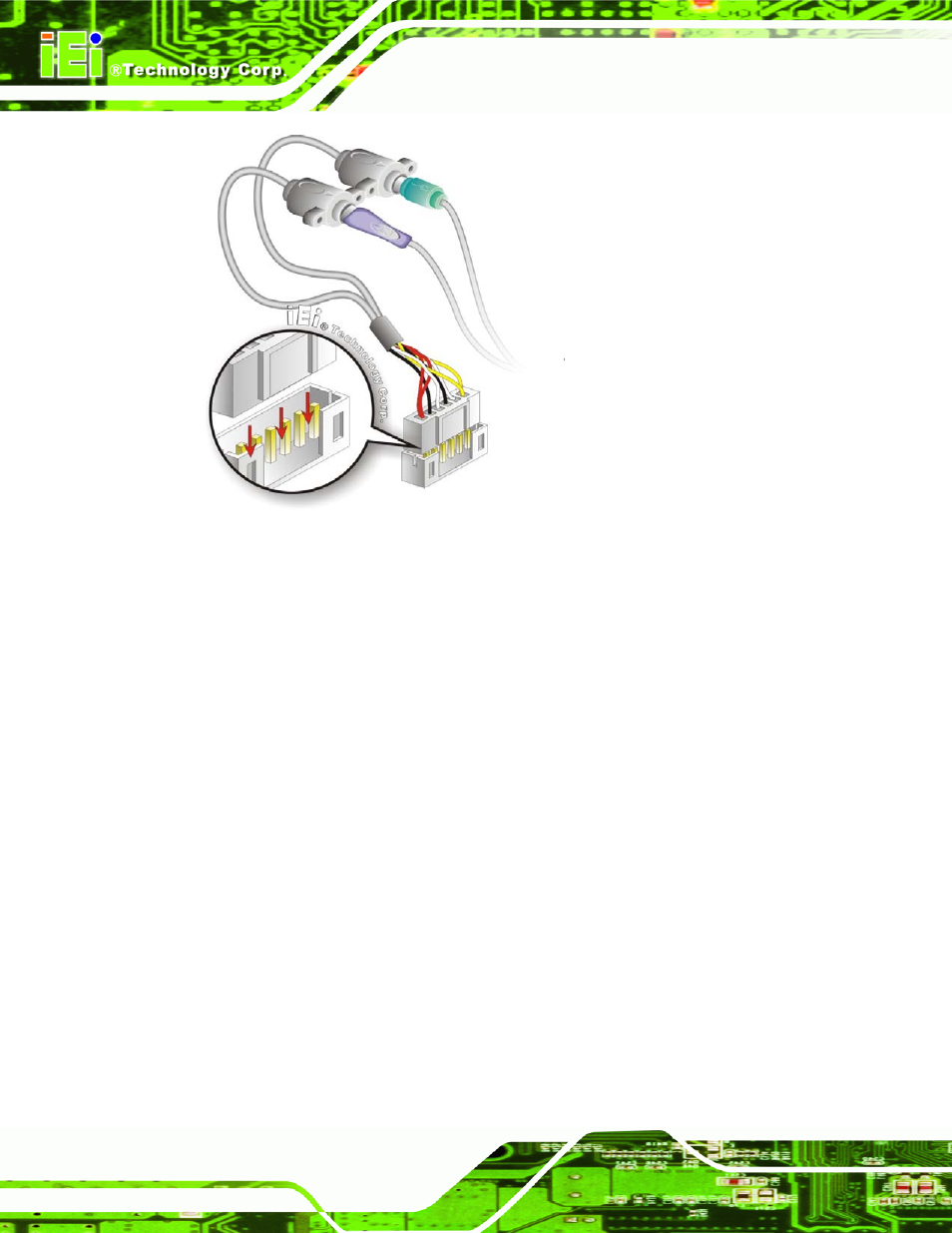 5 audio kit installation, Figure 5-12: keyboard/mouse y-cable connection | IEI Integration WAFER-945GSE2 v1.03 User Manual | Page 91 / 204