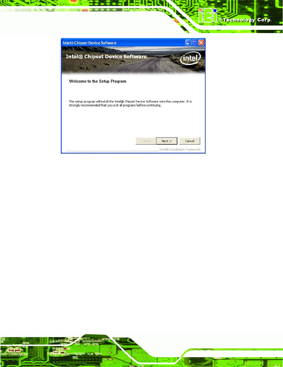 Figure 6-4: chipset driver welcome screen, Figure | IEI Integration WAFER-945GSE2 v2.00 User Manual | Page 120 / 177