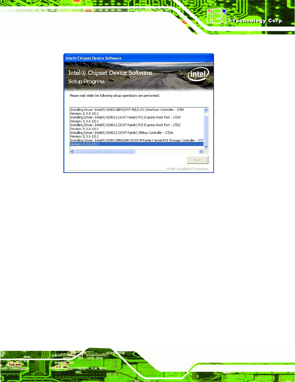 Figure 6-7: chipset driver setup operations | IEI Integration WAFER-945GSE2 v2.00 User Manual | Page 122 / 177