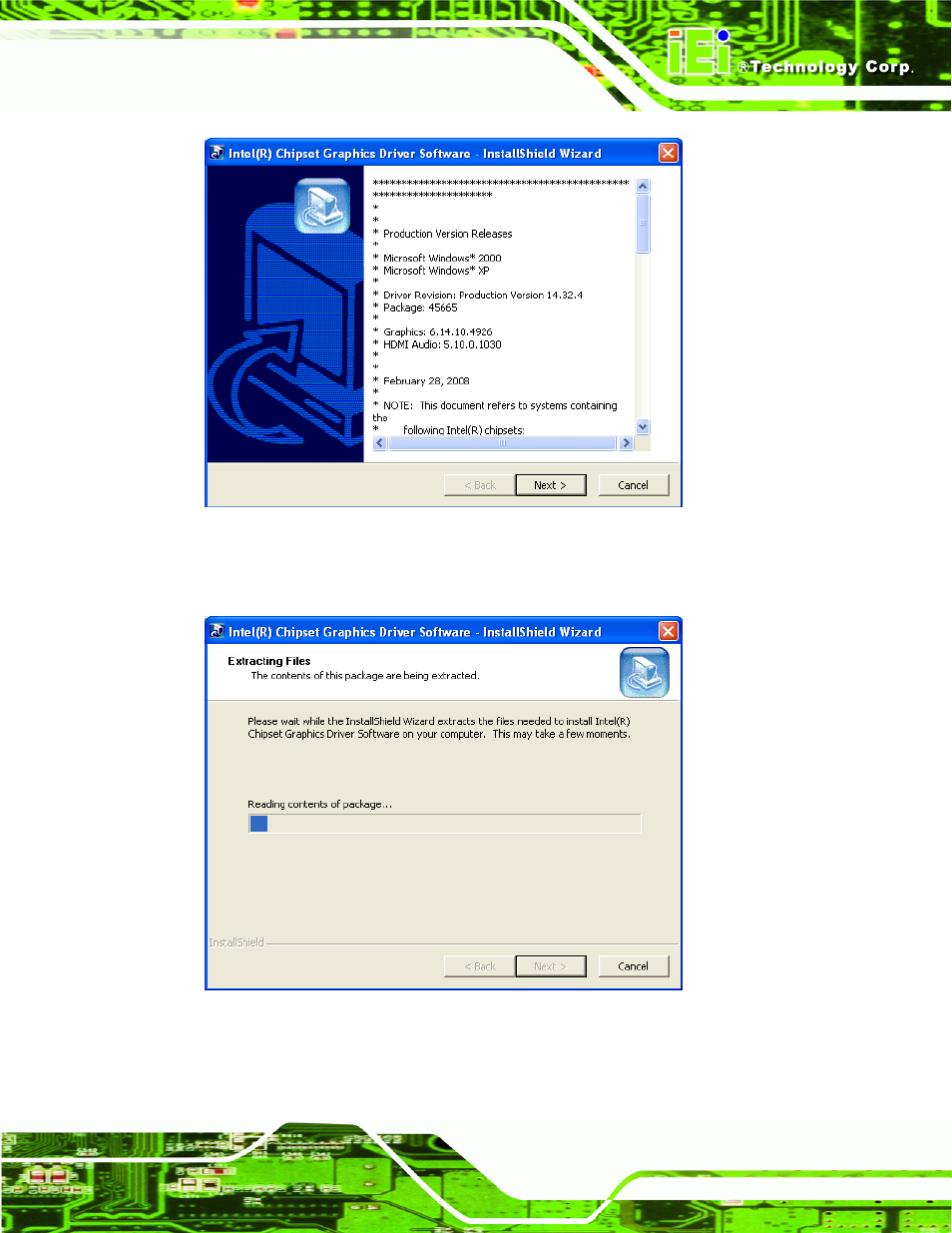 Figure 6-9: vga driver read me file, Figure 6-10: vga driver setup files extracted | IEI Integration WAFER-945GSE2 v2.00 User Manual | Page 124 / 177