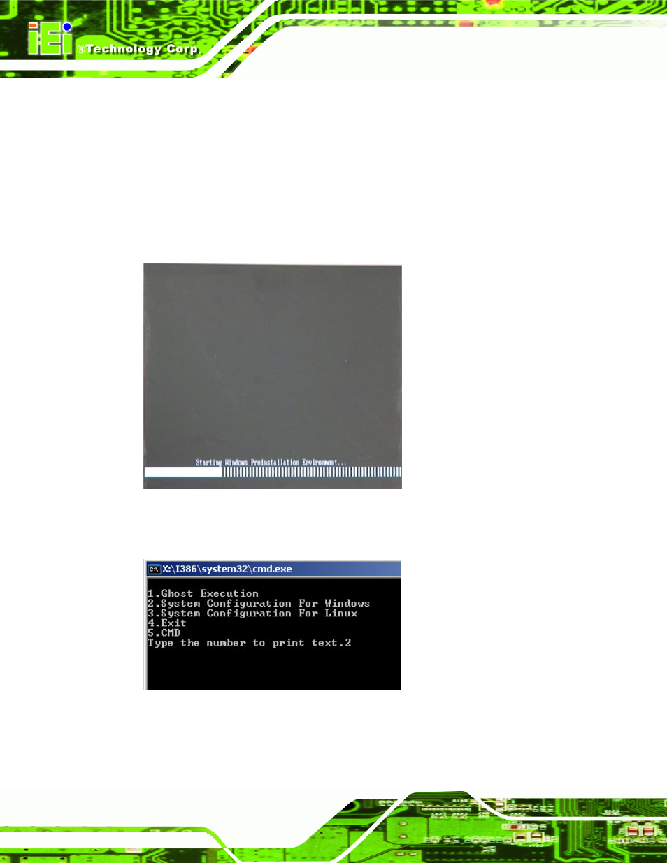 B.2.4 build-up recovery partition, Figure b-6: launching the recovery tool, Figure b-7: system configuration for windows | IEI Integration WAFER-945GSE2 v2.00 User Manual | Page 145 / 177