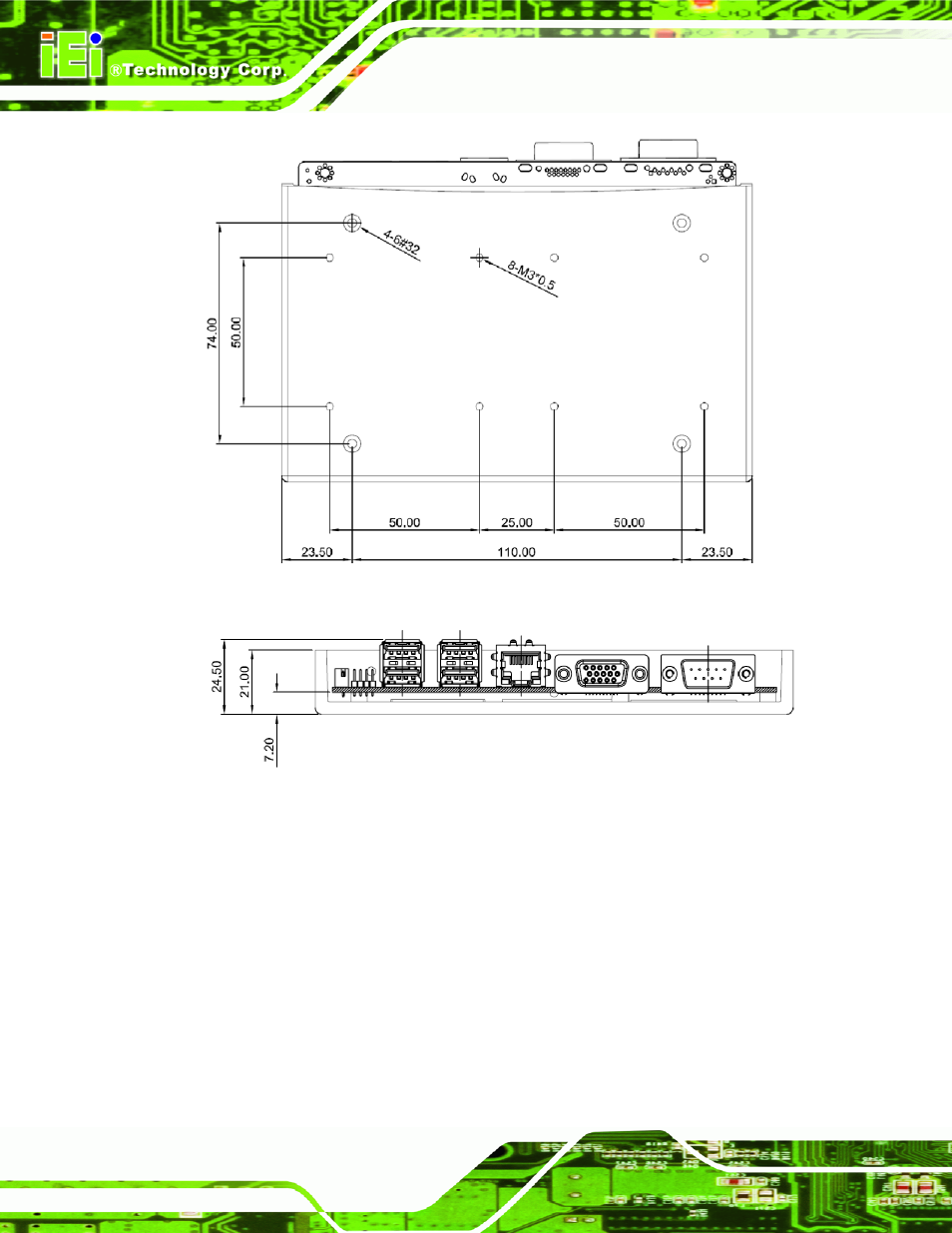 Figure 1-4: bottom dimensions (mm) | IEI Integration WAFER-945GSELVDS2 User Manual | Page 18 / 140