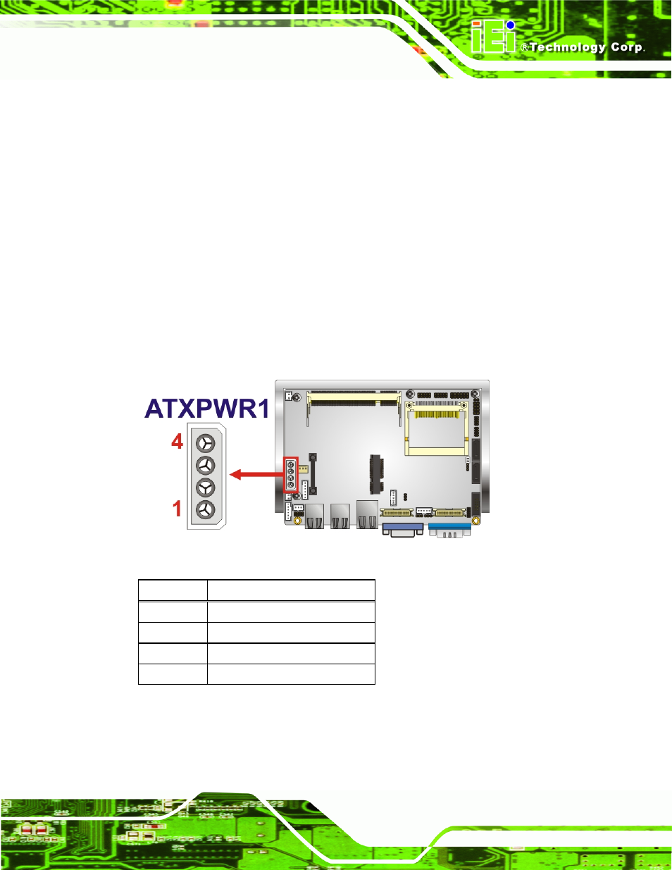 3 internal peripheral connectors, 1 atx power connector, 2 atx power control connector | Nternal, Eripheral, Onnectors, Figure 3-2: atx power connector location, Table 3-3: atx power connector pinouts | IEI Integration WAFER-945GSELVDS2 User Manual | Page 27 / 140