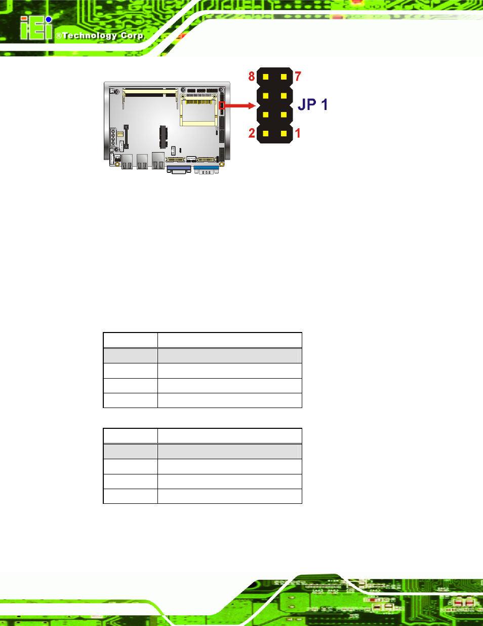 6 lvds1 and lvds2 panel resolution jumper, Figure 4-7: com 2 function select jumper location, Table 4-7: lvds1 panel resolution | Table 4-8: lvds2 panel resolution, See figure 4-7, Figure 4-7 | IEI Integration WAFER-945GSELVDS2 User Manual | Page 64 / 140