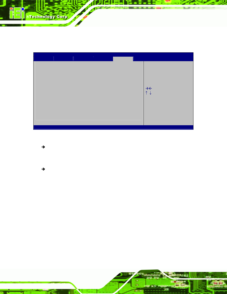 6 security, 7 exit, Ecurity | Bios menu 19: security | IEI Integration WAFER-CV-D25501_N26001 User Manual | Page 105 / 181