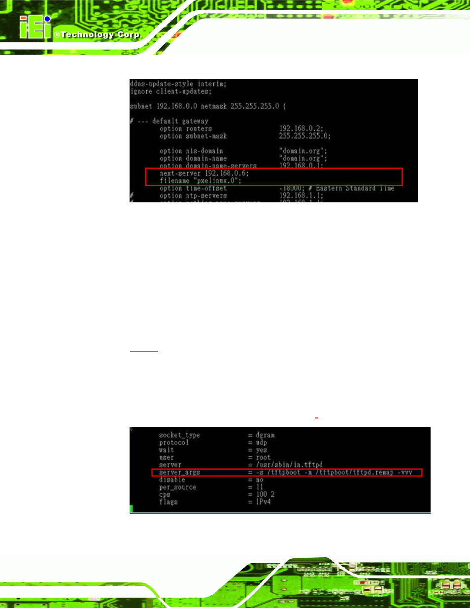 B.6.2 configure tftp settings | IEI Integration WAFER-CV-D25501_N26001 User Manual | Page 159 / 181