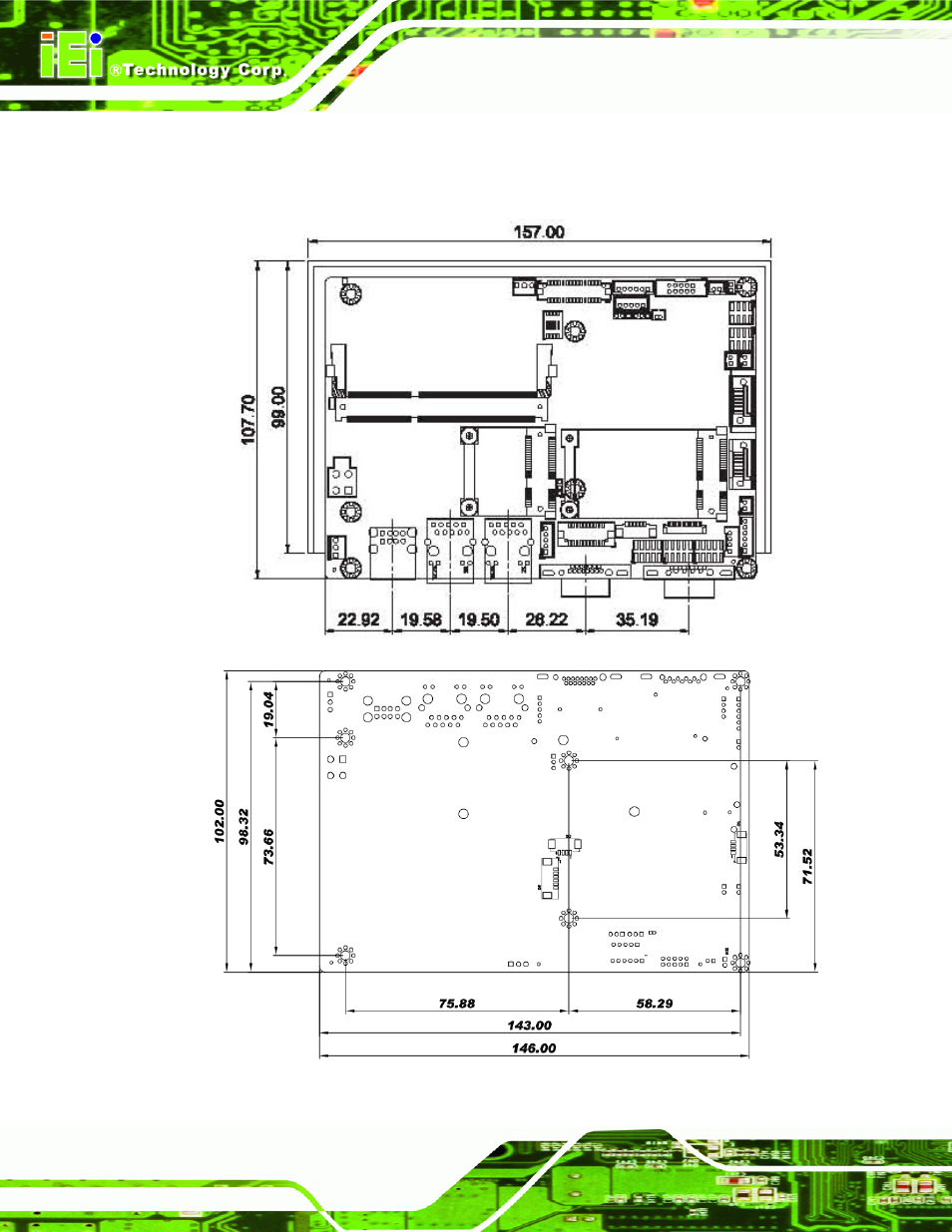 4 dimensions, Imensions, Figure 1-3: wafer-cv-d25501/n26001 dimensions (mm) | IEI Integration WAFER-CV-D25501_N26001 User Manual | Page 19 / 181