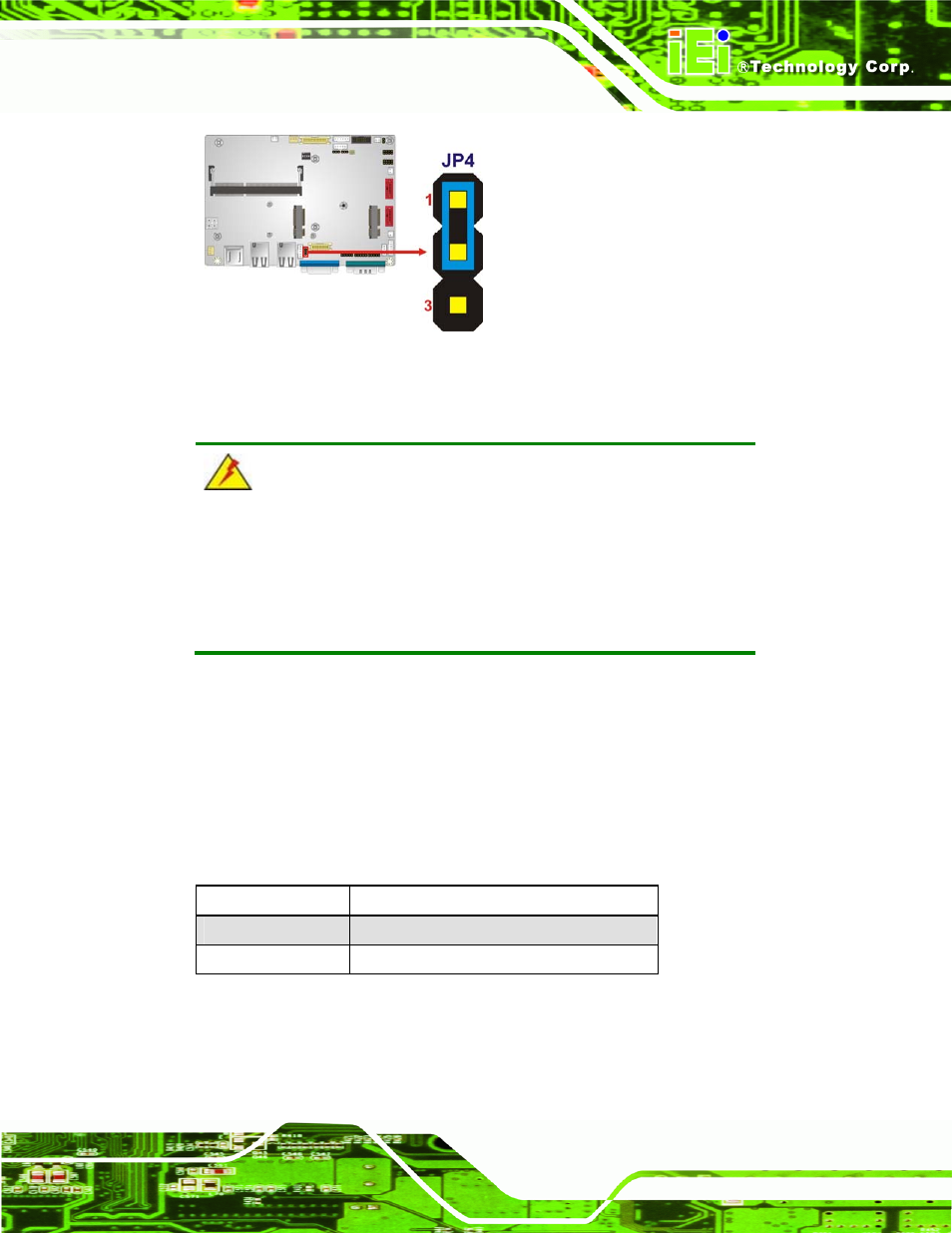4 lvds2 voltage selection, Table 4-5: lvds2 voltage selection jumper settings | IEI Integration WAFER-CV-D25501_N26001 User Manual | Page 60 / 181