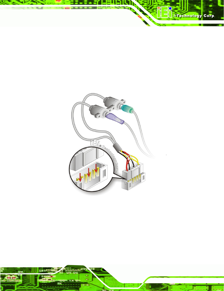 Figure 4-18: keyboard/mouse y-cable connection | IEI Integration WAFER-CV-D25501_N26001 User Manual | Page 72 / 181