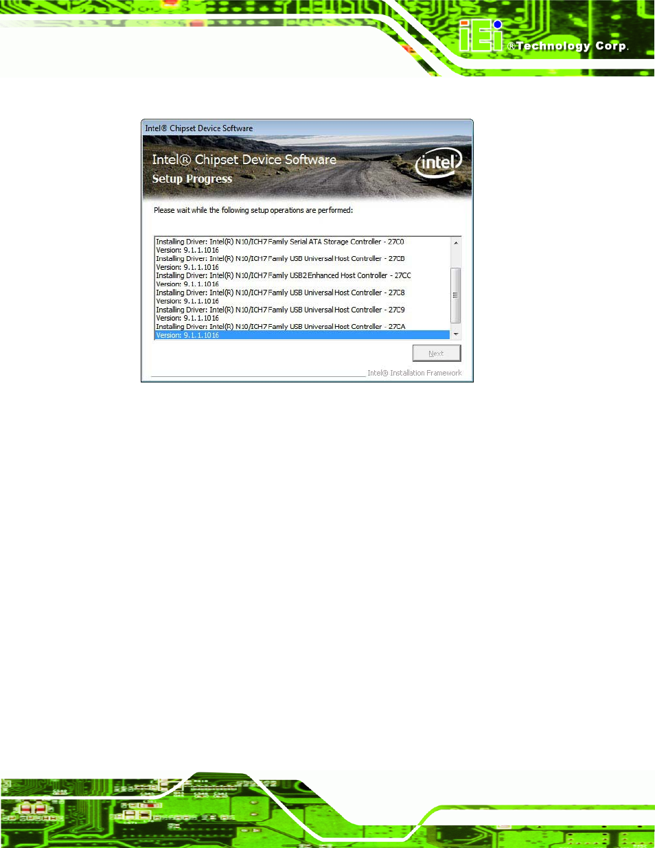 Figure 6-7: chipset driver setup operations | IEI Integration WAFER-CV-D25502_N26002 User Manual | Page 114 / 182