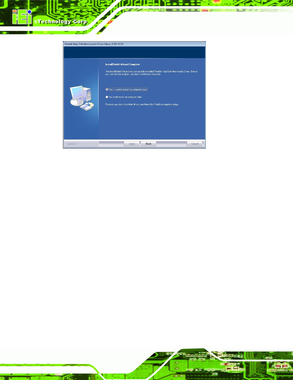 Figure 6-20: audio driver installation complete | IEI Integration WAFER-CV-D25502_N26002 User Manual | Page 123 / 182