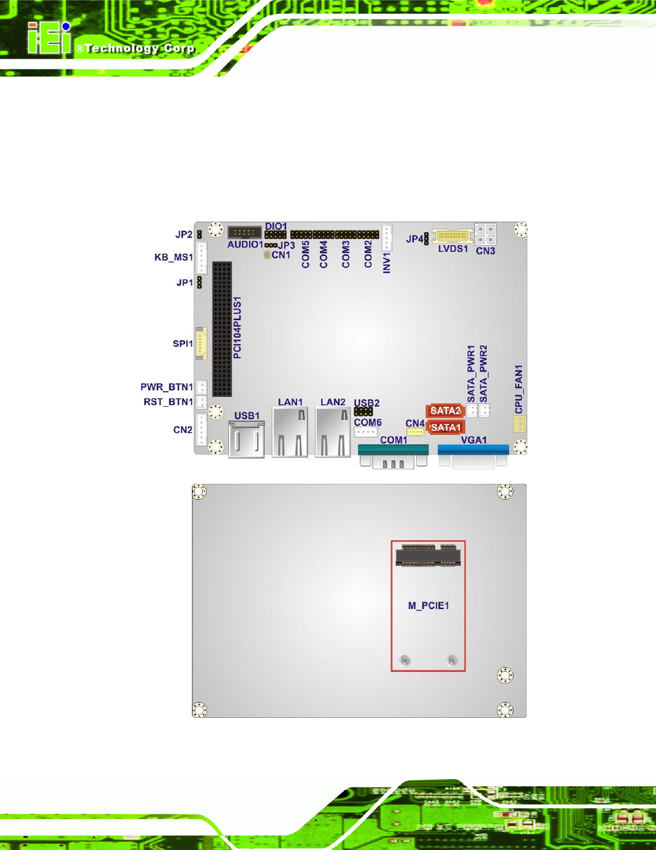 1 peripheral interface connectors, 1 wafer-cv-d25502/n26002 layout, Eripheral | Nterface, Onnectors, Figure 3-1: connectors and jumpers | IEI Integration WAFER-CV-D25502_N26002 User Manual | Page 29 / 182