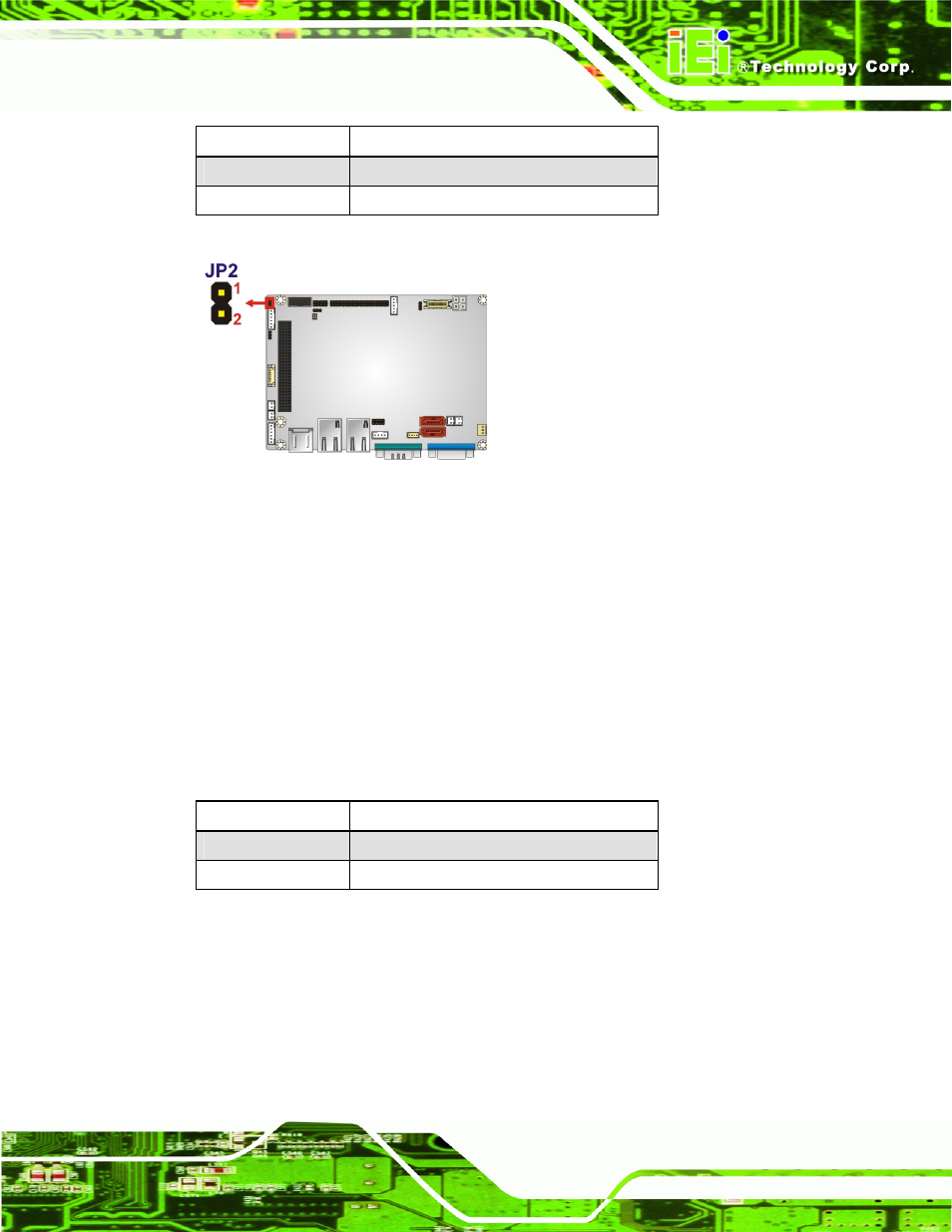 2 clear cmos jumper, Figure 4-1: at/atx power selection jumper location, Table 4-2: at/atx power selection jumper settings | Table 4-3: clear cmos jumper settings | IEI Integration WAFER-CV-D25502_N26002 User Manual | Page 58 / 182